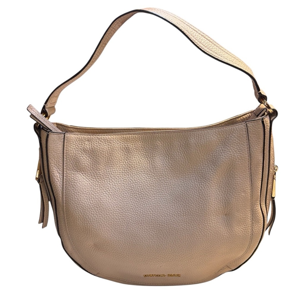 SALE! Michael Kors Julia Shoulder Bag Leather Blush Pink “Ballet” Gold-ton Hardw